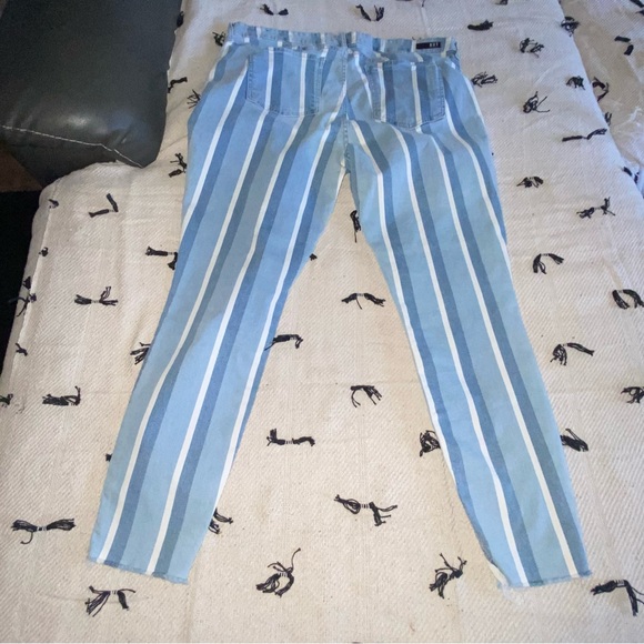 KUT From The Kloth High Rise Ankle Skinny Connie Striped Lt Wash Plus Size 18 - Picture 5 of 16